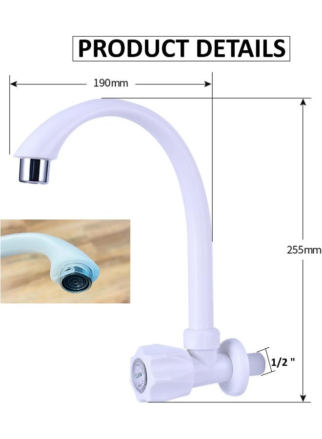 Biella Modernize Your Kitchen With The Pvc Wall Mount Mixer Tap Single Handle Cold Water Faucet Ideal For Any Sink Basin - Image 2