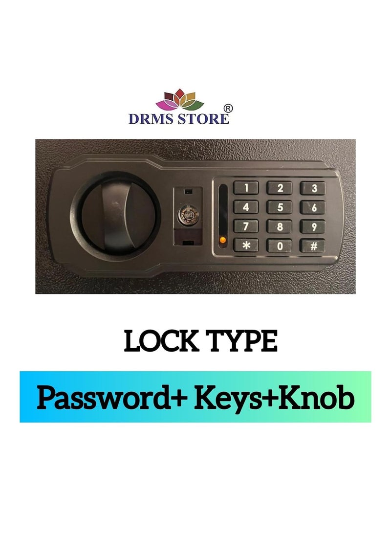 DRMS store - DRMS Mini Digital Safe Locker With key and Password securityDimensions H200xW310xD200 mm 1 year warranty - Image 1