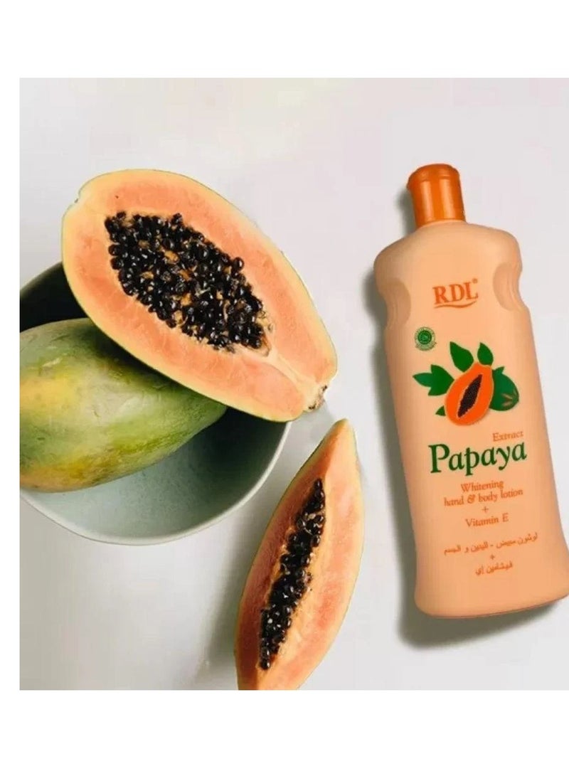 RDL Papya Whitening Hand And Body Lotion 600ml - Image 2