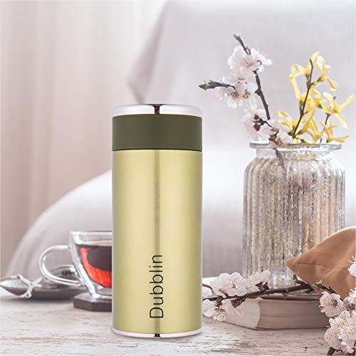Dubblin Sweetie Stainless Steel Double Wall Vacuum Insulated BPA Free Water Bottle with Anti Skid Bottom & Leak Proof Lid, Sports Thermo Flask Keeps Hot 6 Hours, Cold 12 Hours (Green 260 ML) - Image 5