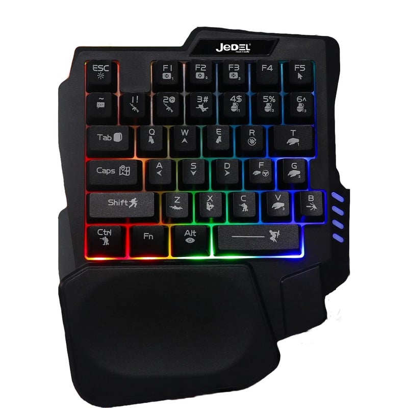 K601 35 Keys One-Handed Gaming Membrane Keyboard Ergonomic One Hand Keypad Keyboard for Laptop Desktop PC Computer PUBG - Image 1