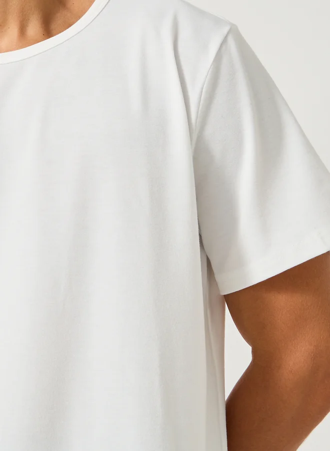 Styli Solid Short Sleeve T-Shirt and All-Over Printed Pyjama Set
