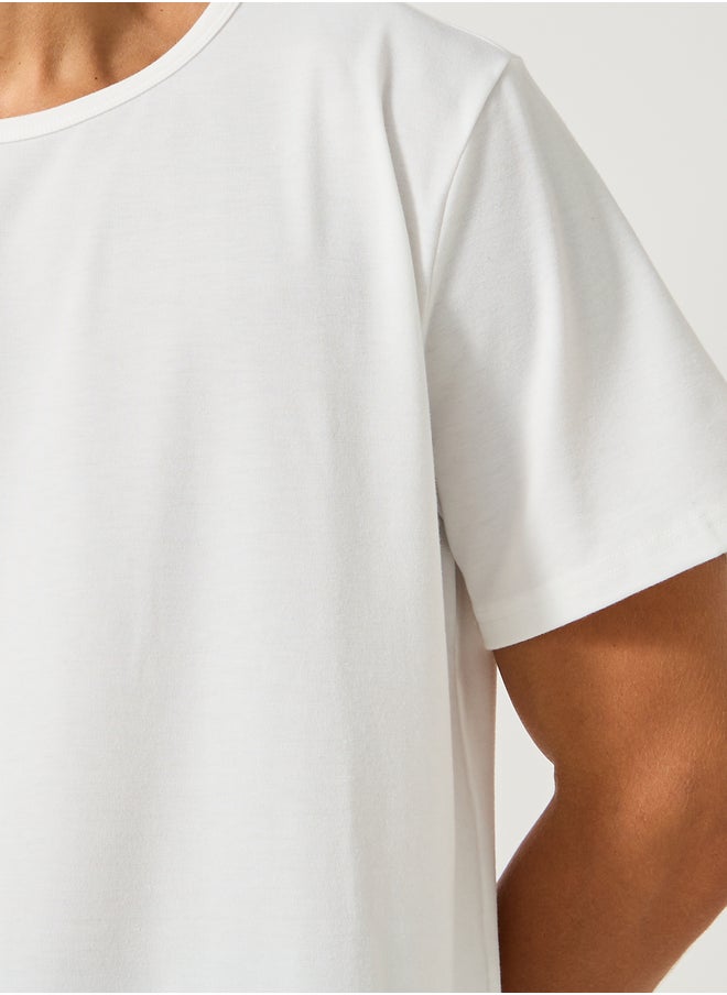 Styli Solid Short Sleeve T-Shirt and All-Over Printed Pyjama Set  - Image 3