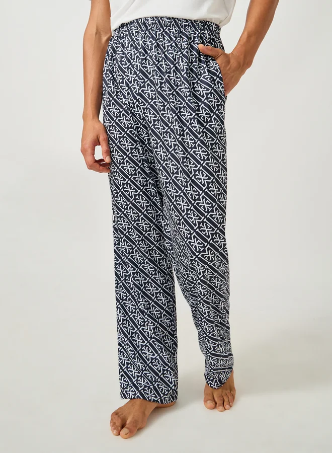 Styli Solid Short Sleeve T-Shirt and All-Over Printed Pyjama Set
