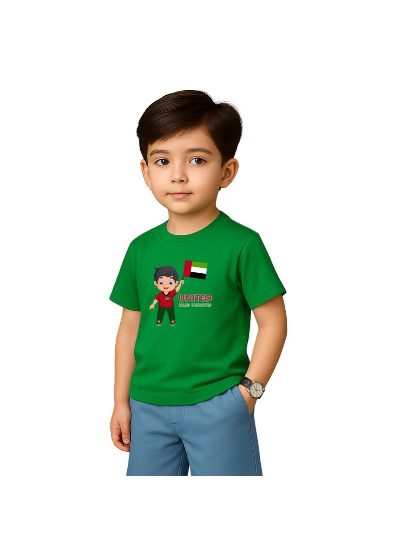 PRINTSHOP4ME UAE Celebration T-Shirt For Boys-Printed Design Short Sleeve Tee For Celebrations Day,School Events, Holidays-Kids Comfortable And Stylish T-Shirts - Image 1