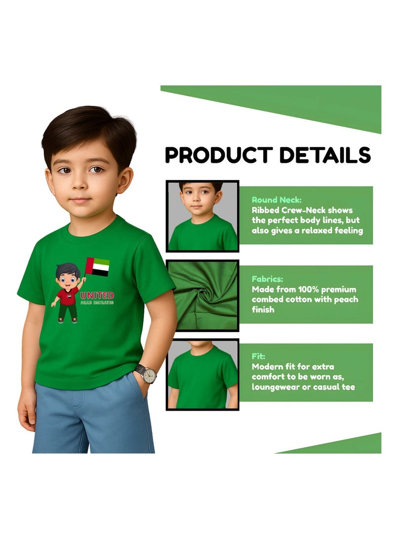 PRINTSHOP4ME UAE Celebration T-Shirt For Boys-Printed Design Short Sleeve Tee For Celebrations Day,School Events, Holidays-Kids Comfortable And Stylish T-Shirts - Image 3