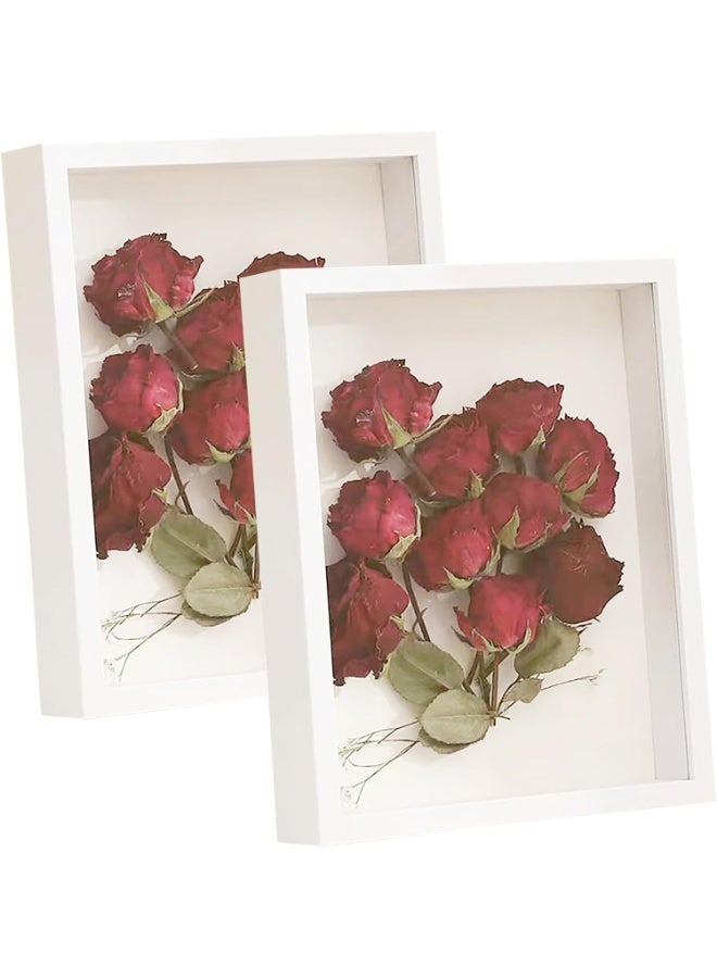 يلا جوي علبة عرض إطار الظل، إطار صورة ثلاثي الأبعاد مقاس 5×7 بوصة، أعمق 3 سم، للميداليات، والأعمال اليدوية، وتذكارات الزفاف (أبيض 5×7 بوصة) - Image 1