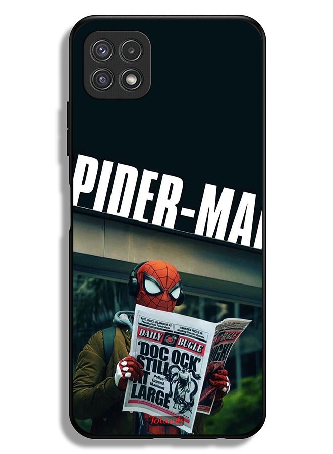 Tolwak Samsung Galaxy A22 5G Protective Case Cover Spiderman Reading Newspaper - Image 1