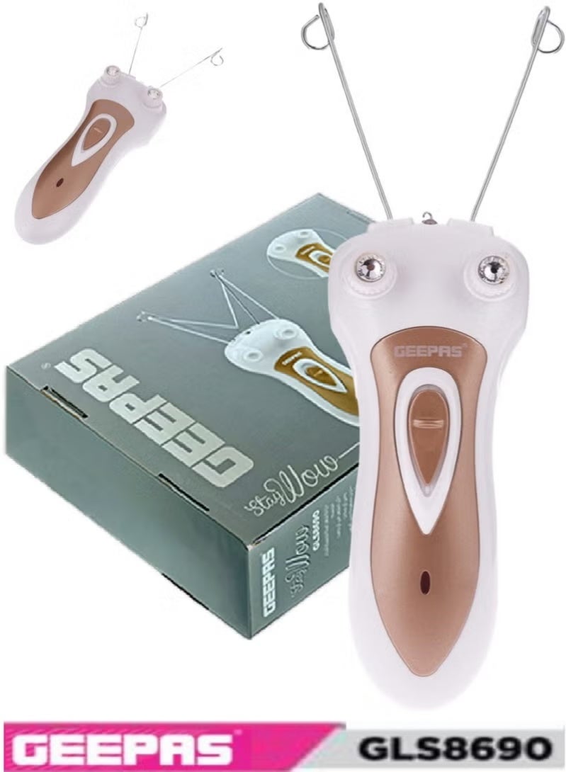 GEEPAS Professionalism Rechargeable Ladies Epilator Set Safe Epilation Of All Body Parts, Great For Travel, Electric Threading Removers, Minimizes Pain, Smoother Faces, Quick And Effective GLS8690 - Image 1