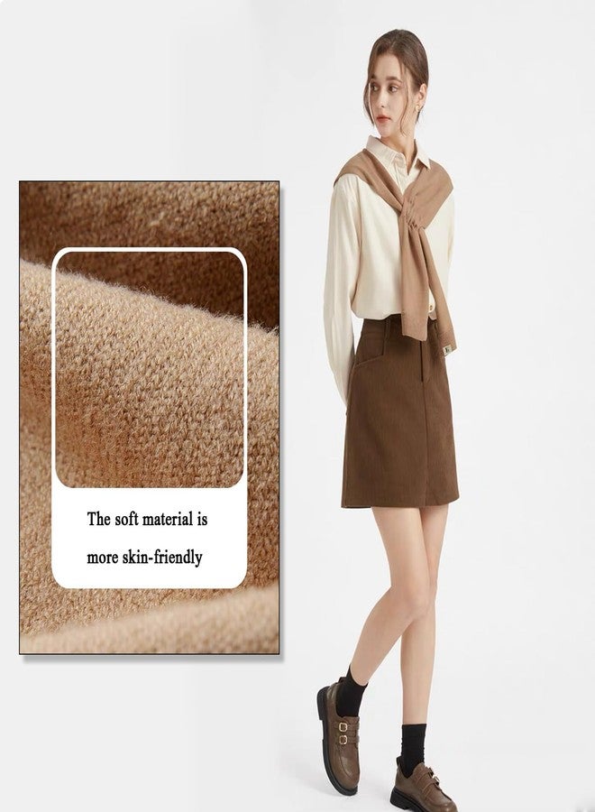 huablo Women's Fashion Sweater Knitted Shawl Knitted Knotted Shawls Multifunctional scarf Sweater Shawl Air-conditioned room shawl Khaki - Image 5
