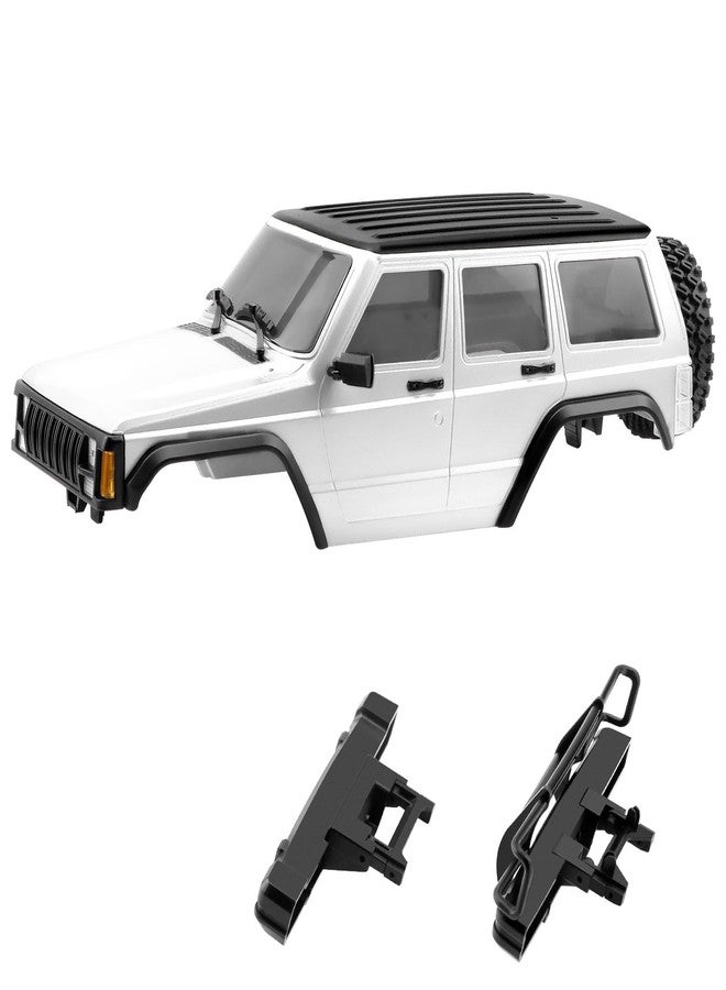 GIXCEL 6.10inch Wheelbase RC Body Shell, ABS Cherokee Body with Front Rear Bumpers for 1/18 RC Crawler TRX4M Bronco Defender Chassis Upgrades, Spare Wheel Tire Included (Pearl White) - Image 1