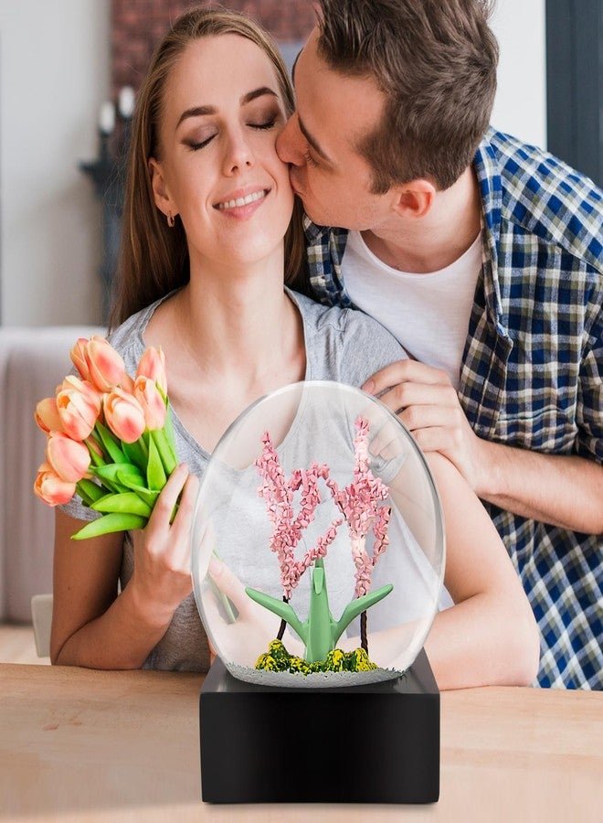 YT3 Studio Cherry Blossom Snow Globe for Girls, Thousand Paper Crane Snow Globe Water Globe Home Decor Cherry Snow Globes for Women Kids Christmas Birthday Romantic Gifts,100MM Christmas Snowglobe - Image 4