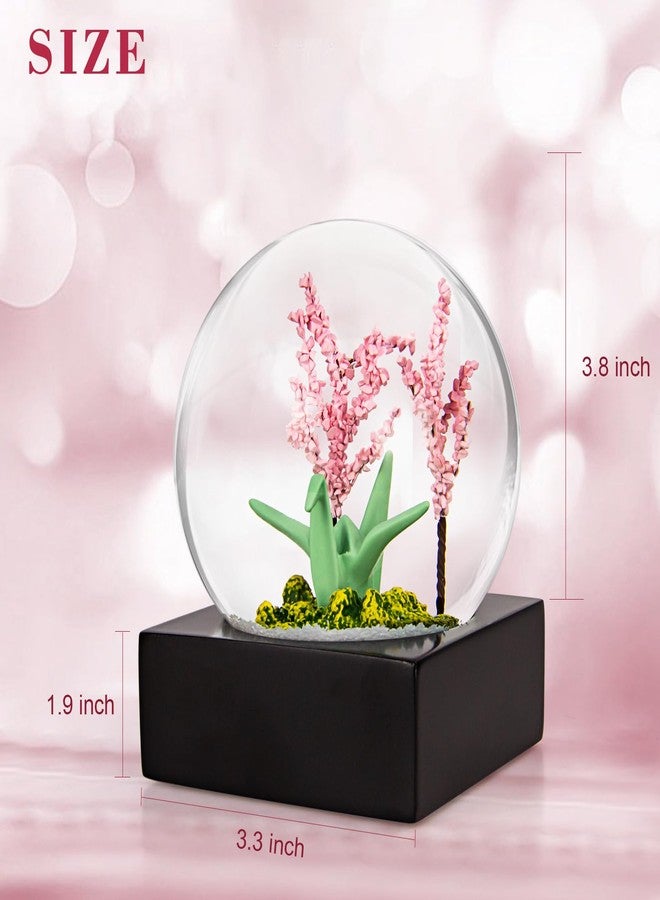 YT3 Studio Cherry Blossom Snow Globe for Girls, Thousand Paper Crane Snow Globe Water Globe Home Decor Cherry Snow Globes for Women Kids Christmas Birthday Romantic Gifts,100MM Christmas Snowglobe - Image 2
