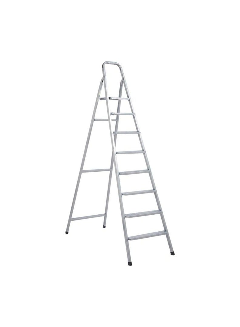KNP KNP Silver Heavy Duty Steel Ladder (8 Step) is constructed from high-quality steel, providing superior durability and strength.  - Image 1