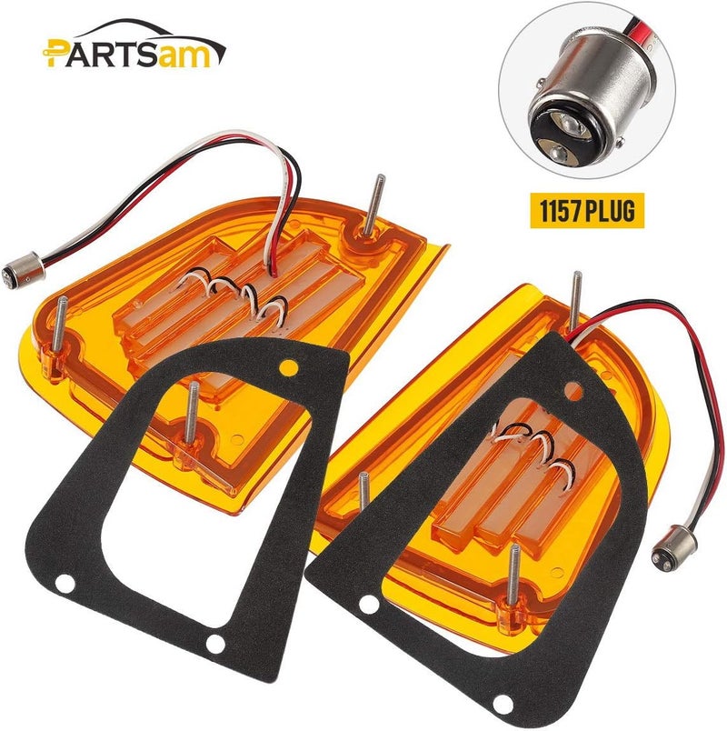 Partsam Amber LED Turn Signal Light Assembly for Kenworth Trucks - Image 4