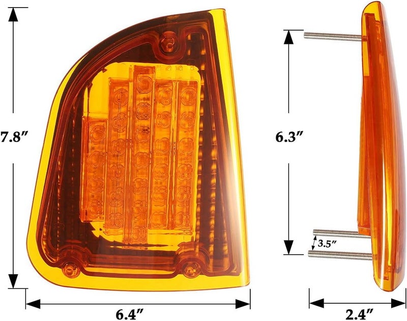 Partsam Amber LED Turn Signal Light Assembly for Kenworth Trucks - Image 5