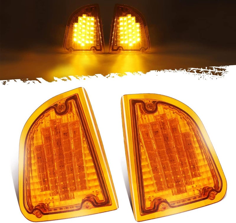 Partsam Amber LED Turn Signal Light Assembly for Kenworth Trucks - Image 1