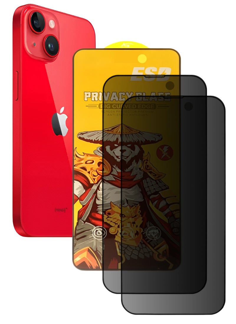 ESD 2 Pieces Tempered Dustproof Privacy Glass Screen Protector Compatible For iPhone 14 Plus - Image 1