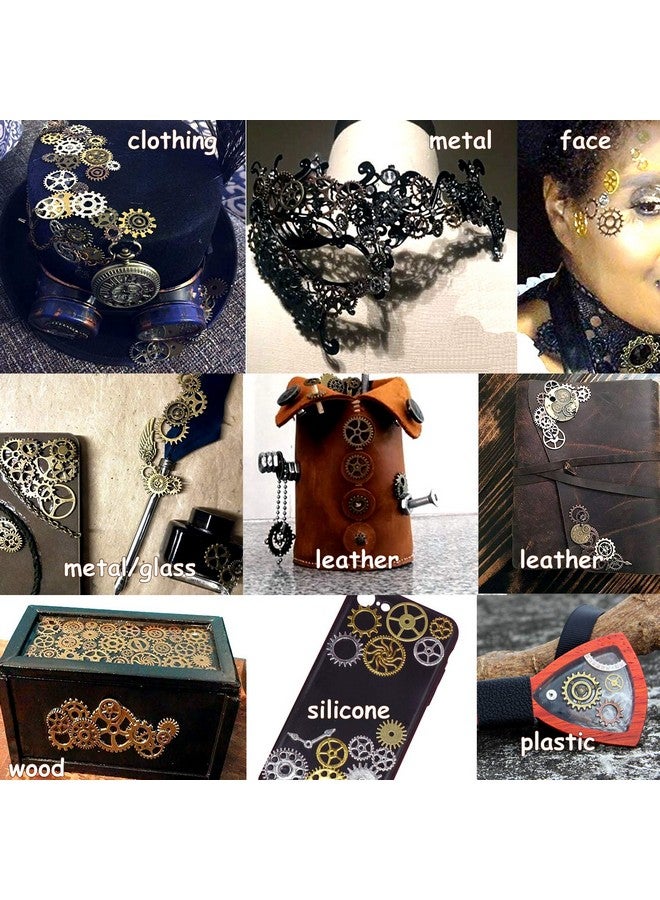 BIHRTC 140 Gram (Approx 92Pcs) Diy Assorted Color Antique Metal Steampunk Watch Gear Cog Wheel Skull Musical Note Skull Hand Safety Pin Charms Pendant For Crafting Jewelry Making Accessory  - Image 4