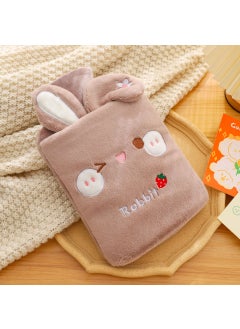 Generic Thickened Winter Rabbit Ears Hot Water Bag Camel 