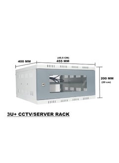 Sanmark Sanmark 3U Plus CCTV DVR RackServerNVRNetwork Protector Rack Transparent Glass Door with 3 Power Socket Plug Cabinet Box Metal 3U Size40cm X 45cm X 20cm  - Image 3
