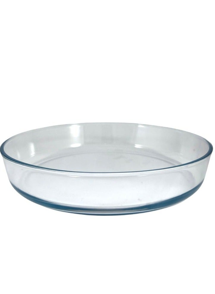 Homemaker Turkish-Made Premium Round Glass Baking Dish – 3L Capacity, 32cm Diameter, 5.7cm Height – Oven-Safe & Elegant Clear Finish - Image 2