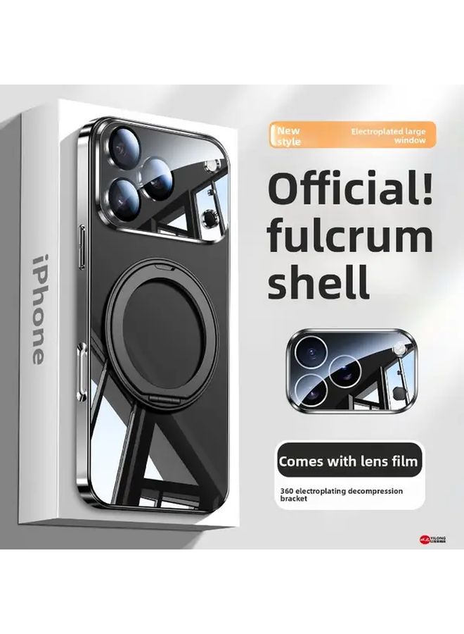 Pink Liquid Glass Case with Magnetic 360 Stand Compatible with iPhone 16 Pro iPhone 15 Plus and iPhone 13 Pro Full Wraparound Lens Guard Protective Cover Luxury Design Mobile Accessory - Image 3