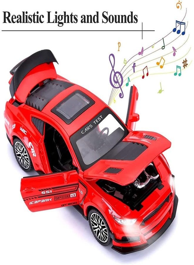 AHBHT Kids Model 1:32 Mastang Die Cast Metal Car Pull Back Action Opening Doors with Realistic Engine Sound Lights Toy Car Gift for Boys - Multi - Image 4