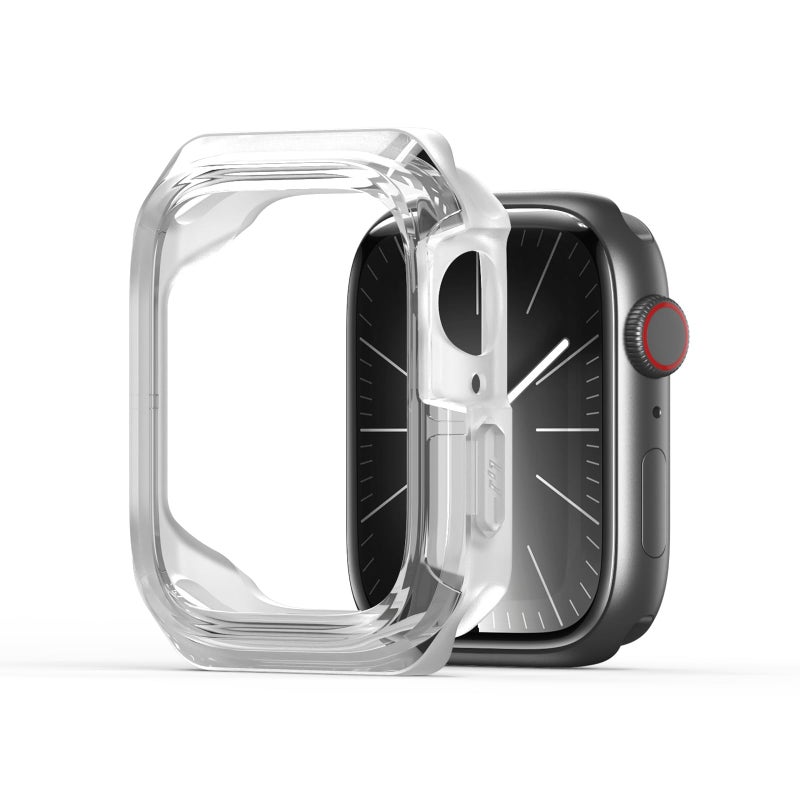 DUX DUCIS Apple Watch Series 7/8/9 45mm Tamo Series PC + Silicone Shockproof Case, Transparent White - Image 3