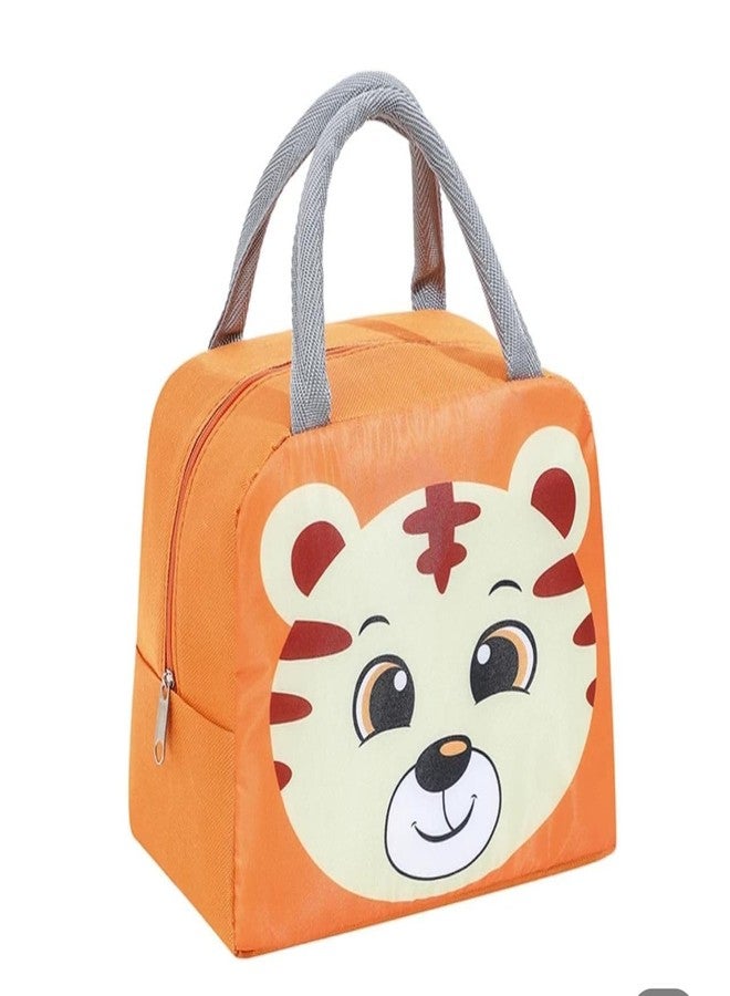 Keetly Cute Cartoon Animal Pattern Waterproof Large Capacity Lunch Box Bag for Women (Orange Blue, 2) - Image 2