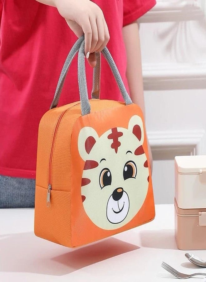 Keetly Cute Cartoon Animal Pattern Waterproof Large Capacity Lunch Box Bag for Women (Orange Blue, 2) - Image 4
