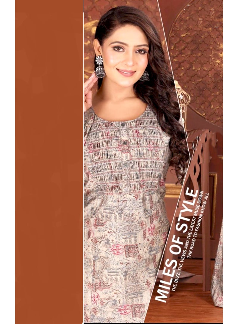 زينة فستان جلابية نسائي طويل فاخر من نسيج الحرير الصناعي - بخصر مطاطي وأكمام كاملة - طبعة مزخرفة بلمعان - للمناسبات - Image 3