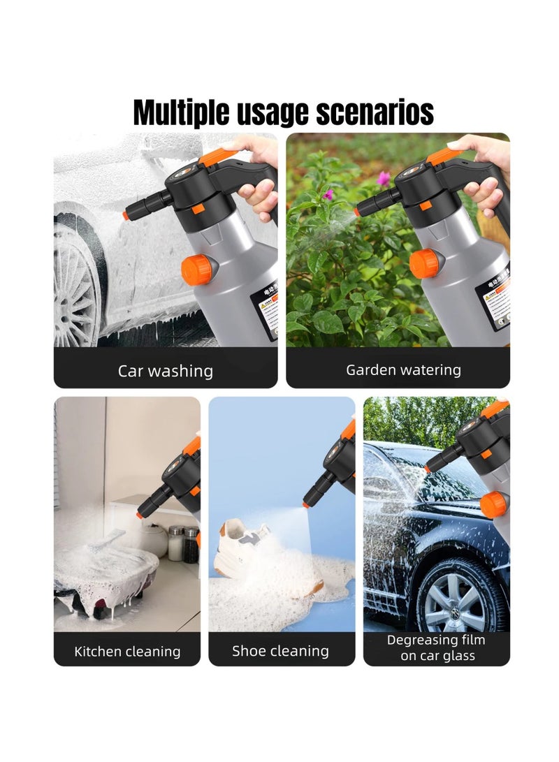 Generic 2L Car Wash Foam Sprayer Rechargeable Electric Foam Spray Car Shampoo Cannon for Cars Gardening House Cleaning  - Image 2