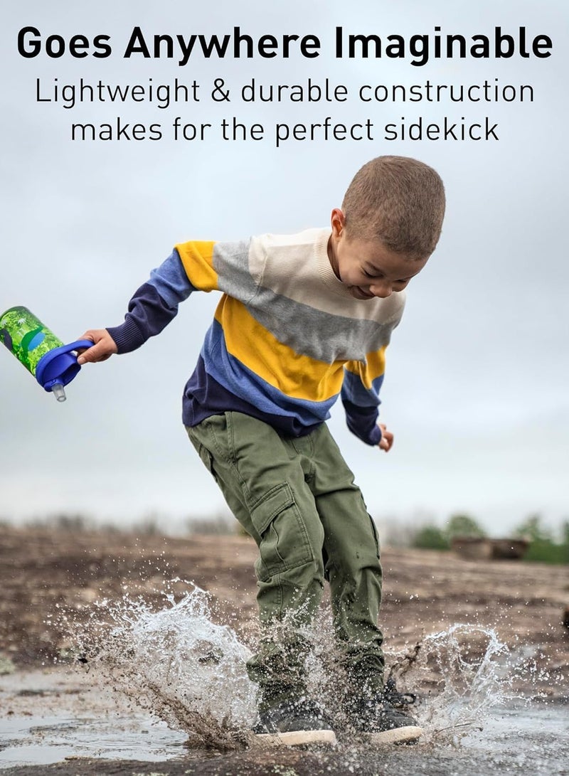 TOMSHOO Kids Water Bottle with Straw, 480ML Water Bottle BPA-Free for School, Children's Suction Nozzle Plastic Scale Cup Portable Pop Up Cover Learning Drinking Straw Cup (Blue) - Image 4