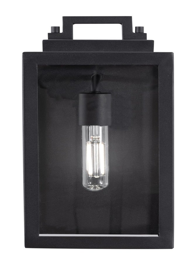 AFX Kansas 14'' Outdoor Sconce - Clear Glass Shade - Black Finish - Image 2