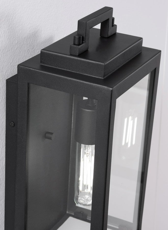 AFX Kansas 14'' Outdoor Sconce - Clear Glass Shade - Black Finish - Image 4