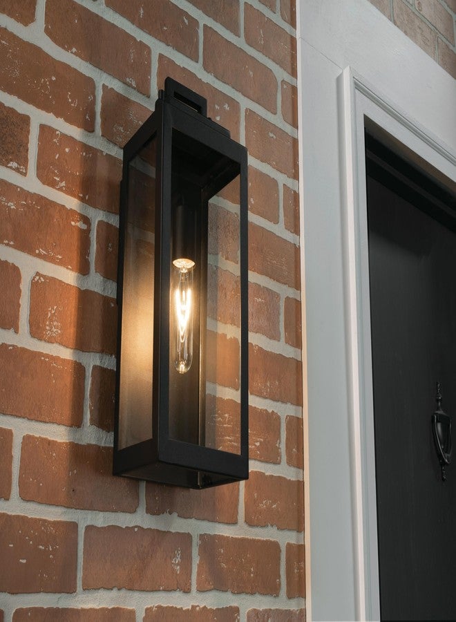 AFX Kansas 14'' Outdoor Sconce - Clear Glass Shade - Black Finish - Image 3