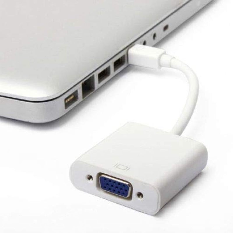 Generic Mini Display Port DP Display Port To VGA Cable Adapter Converter For Macbook Pro - White