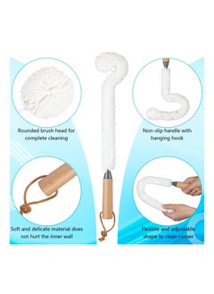 SYOSI 3 Pcs Decanter Cleaning Brush Kit Glassware Cleaner Brush 150 Pcs Decanter Cleaning Beads Flexible Bottle Scourer Reusable Tools for Glass Goblets Carafe Crystal Flute  - Image 5