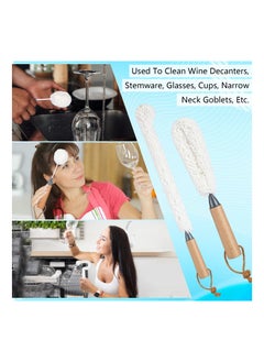 SYOSI 3 Pcs Decanter Cleaning Brush Kit Glassware Cleaner Brush 150 Pcs Decanter Cleaning Beads Flexible Bottle Scourer Reusable Tools for Glass Goblets Carafe Crystal Flute  - Image 3