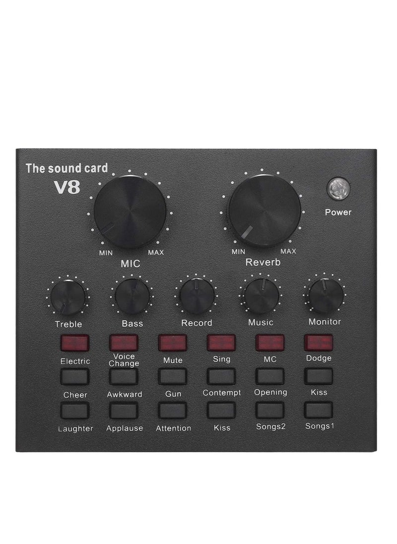 V8 Bluetooth Microphone Live USB External Sound Card DSP Chip - 12 Sound Effects for Phone Computer PC Audio Broadcast - Image 1