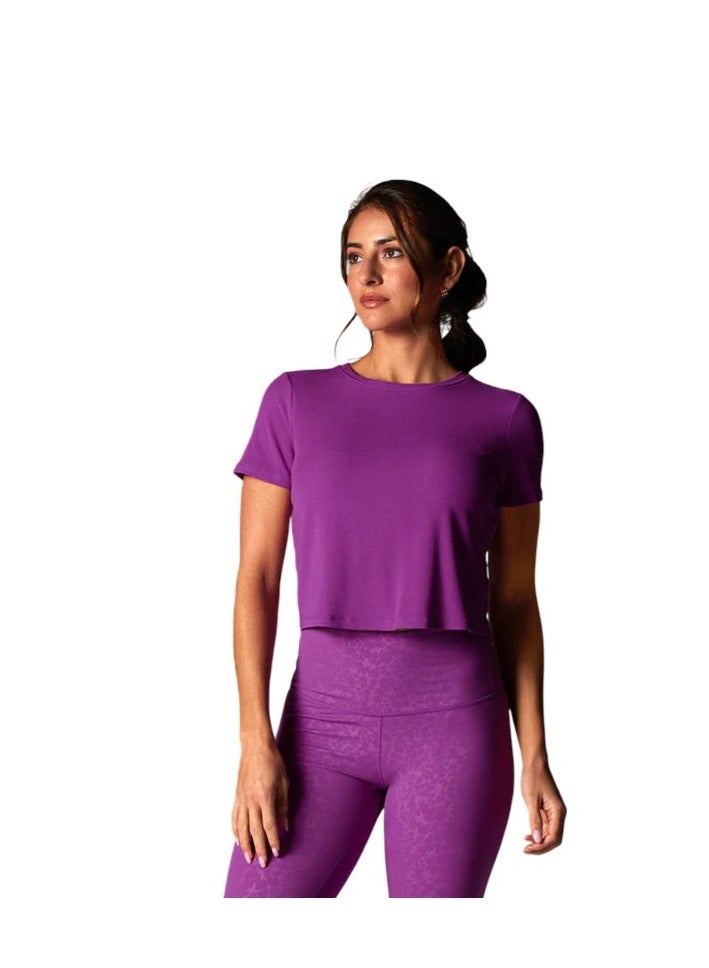 TAVI RIBBED TEE VIOLET - Image 1