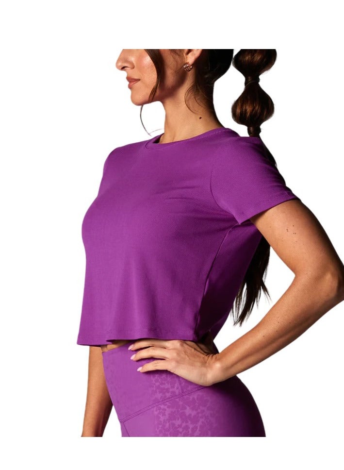 TAVI RIBBED TEE VIOLET - Image 2