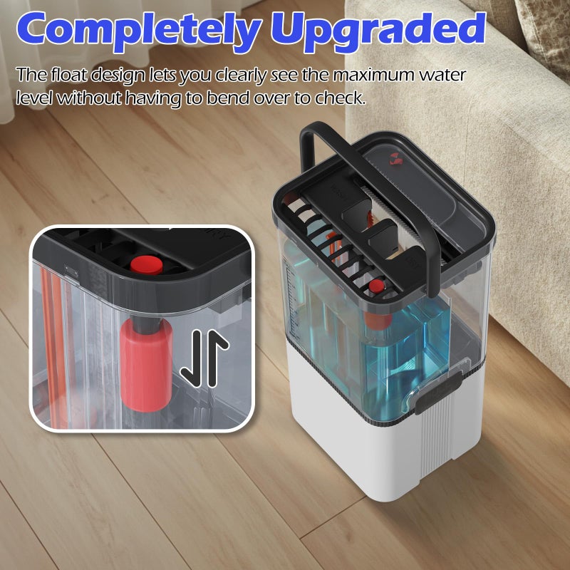 Midyb 2026 Upgraded Mop and Bucket Set,Midyb Microfiber Mops and Bucket System with 2 Pads,Mop and Bucket with Wringer Set,Automatic Separates Dirty and Clean Water,Wet and Dry Use Mops for Floor Cleaning - Image 2