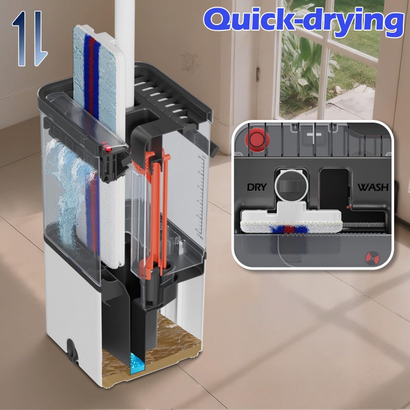 Midyb 2026 Upgraded Mop and Bucket Set,Midyb Microfiber Mops and Bucket System with 2 Pads,Mop and Bucket with Wringer Set,Automatic Separates Dirty and Clean Water,Wet and Dry Use Mops for Floor Cleaning - Image 5