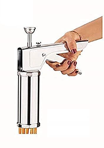 SEREE SEREE Stainless Steel Kitchen Press Grater CookiesIndian SnacksMurukku MakerFarsan Sev Maker with Different Types of Stainless Steel Jalis  - Image 4