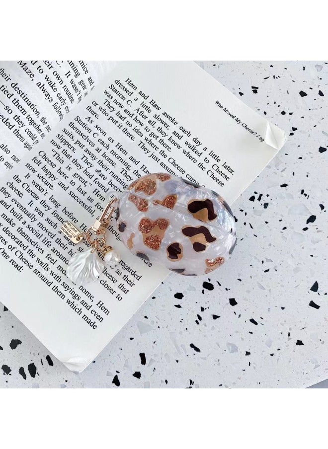 Generic - Applicable For HuaweiFreebuds Pro Earphone Case Creative Shell Pattern Soft Case 3/4/6i Wireless Bluetooth Pendant-Color:Shell Pattern + Shell Pendant-leopard Print-Model:For HuaweiFreebuds Pro (protective Case) - Image 1