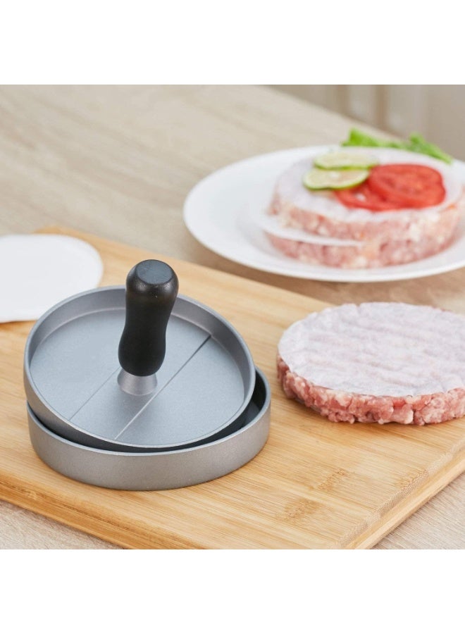 سوفام هامبورجر اضغط على قرص الألومنيوم + 100 قرص لا يلتصق مثالي ل BBQ - Image 4