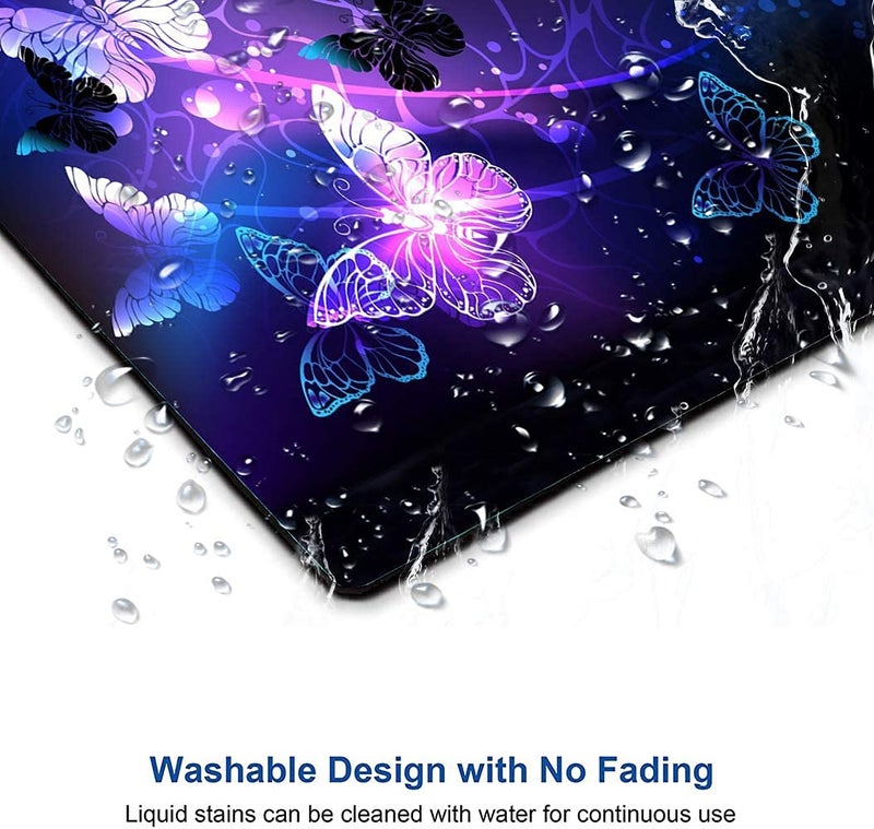Newplenty Mouse Pad, Gaming Mouse Pad, Non-Slip Rubber Base Mouse Mat with Designs for Laptop, Computer & Office, 9.5 x 7.9 x 0.12 inches (Purple Butterflies) - Image 5