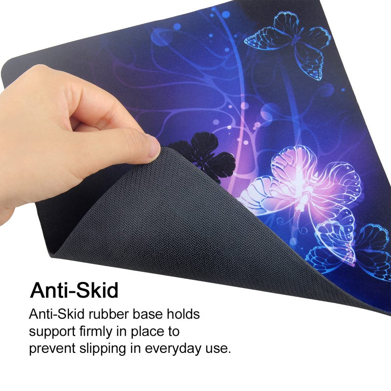 Newplenty Mouse Pad, Gaming Mouse Pad, Non-Slip Rubber Base Mouse Mat with Designs for Laptop, Computer & Office, 9.5 x 7.9 x 0.12 inches (Purple Butterflies) - Image 3